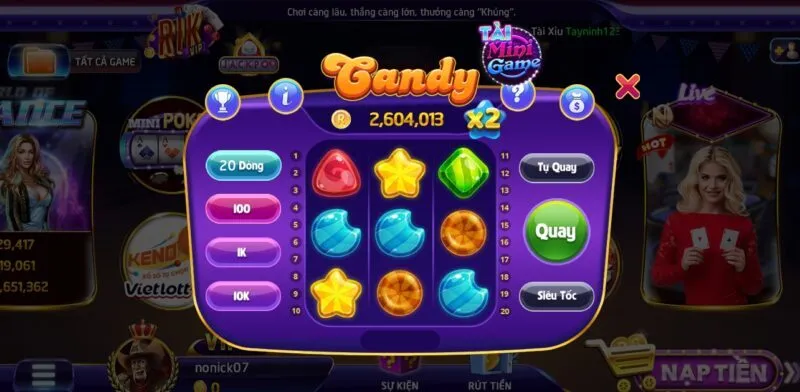 Sảnh game slot phong phú, thu hút người dùng